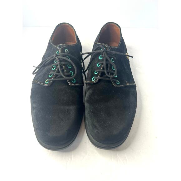 Gianni Versace Men’s Black Suede Blue Grommets Lace Up Derby Oxford Shoes‎ Sz 5 main image 9